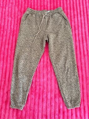 Fabletics Tan Leopard Print Joggers